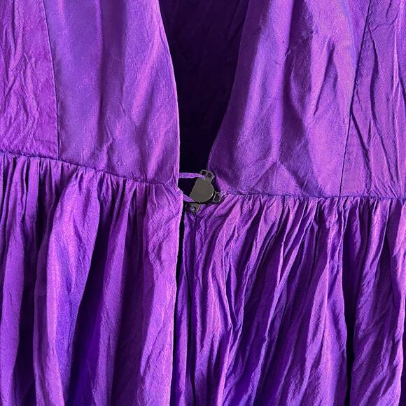 Catherine Regehr Sz M Purple Violet 100% Silk Taffeta Fit & Flare Dress - Picture 5 of 16